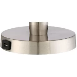 360 Lighting Geoff Modern Table Lamps 26" High Set Of 2 Brushed Nickel With USB Charging Port Table Top Dimmers White Drum Shade For Living Room Desk -Light Up Deals Store GUEST 3e71bc4f 7099 4393 acbc 612870dd89ea