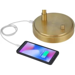 Possini Euro Design Possini Euro Vaile Desk Lamp With Dual USB Ports Warm Gold With Glass Shade -Light Up Deals Store GUEST 3f24820b a9a9 4ea9 b204 a581d0345f94