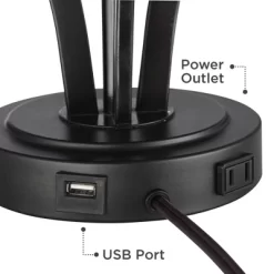 360 Lighting Heather Modern Accent Table Lamps Set Of 2 With Round Risers 22 1/2" High Iron USB And AC Power Outlet In Base Off White Glass For Desk 6 360 Lighting Heather Modern Accent Table Lamps Set Of 2 With Round Risers 22 1/2" High Iron USB And AC Power Outlet In Base Off White Glass For Desk -Light Up Deals Store GUEST 3f7aaec5 d80e 48c4 ab27 797cfc5d55bd