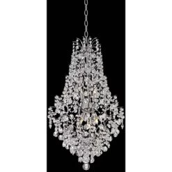 Vienna Full Spectrum Marilyn Chrome Pendant Chandelier 18 1/4" Wide Modern Clear Crystal 5-Light Fixture For Dining Room House Foyer Kitchen Island -Light Up Deals Store GUEST 3f8735ed b4ae 4c90 b718 0c6f226acb3a