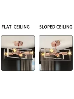 Nextop 15 Inch 4-Light Rose Gold Semi Flush Mount Ceiling Light -Light Up Deals Store GUEST 40f83de1 e65d 421b a16e fe35f7122b6d