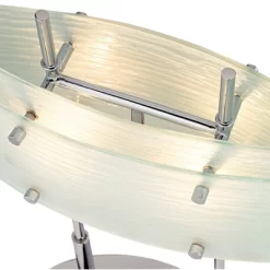 Possini Euro Design Charles Street Modern Desk Lamp 23" High Chrome Satin Nickel Frosted Slump Glass Shade For Bedroom Living Room Bedside Nightstand -Light Up Deals Store GUEST 416f8283 104f 459b 9f62 8f9214a77362