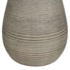 360 Lighting Julio Modern Table Lamp 30" Tall Natural Gray Ceramic Oatmeal Drum Shade For Bedroom Living Room Bedside Nightstand Office Kids House -Light Up Deals Store GUEST 417d228d a030 4e15 934f a1cf7a36e2a9