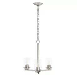 3-Light 15" Classic Contemporary Clear Glass/Metal Hanging Pendant Chandelier - Lalia Home -Light Up Deals Store GUEST 41e42e8f 4c3c 4fee bfa6 c09f5cf449ca