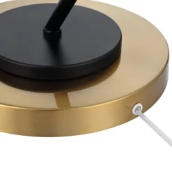 Possini Euro Design Tarrah Mid Century Modern 63" Tall Chairside Arc Floor Lamp Gold Black Metal Clear Glass Shade For Living Room House -Light Up Deals Store GUEST 441dc8a5 e7ca 4398 81a5 cbe22148ad8b