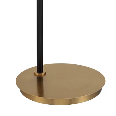 Possini Euro Design Sausalito Mid Century Modern Downbridge Floor Lamp 67" Tall Warm Gold Black Metal Linen Cylinder Shade For Living Room Reading 3 Possini Euro Design Sausalito Mid Century Modern Downbridge Floor Lamp 67" Tall Warm Gold Black Metal Linen Cylinder Shade For Living Room Reading - Image 3