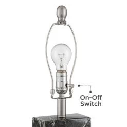 360 Lighting Connie Modern Table Lamps Set Of 2 25" High Black Faux Marble With USB Charging Ports White Rectangular Shade For Living Room House Desk -Light Up Deals Store GUEST 446d40d1 b7c2 4d94 9f6b 113138e2a1bc