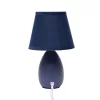 9.45" 2pk Petite Ceramic Oblong Bedside Table Desk Lamps With Matching Tapered Drum Shade Blue - Creekwood Home
