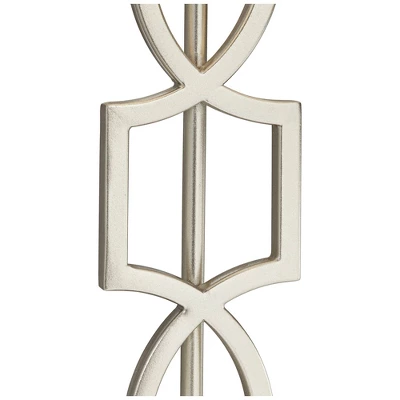 360 Lighting Evan Modern Table Lamps 28 1/2" Tall Set Of 2 Brushed Nickel With USB Charging Port White Rectangular Shade For Bedroom Living Room House 4 360 Lighting Evan Modern Table Lamps 28 1/2" Tall Set Of 2 Brushed Nickel With USB Charging Port White Rectangular Shade For Bedroom Living Room House - Image 4