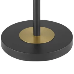 360 Lighting Rayna Mid Century Modern Downbridge Floor Lamp 61 1/2" Tall Black Gold Metal Off White Linen Drum Shade For Living Room Reading Bedroom -Light Up Deals Store GUEST 47d754a6 3eee 4f15 a93c 56ac488915fa