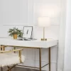 19" Versa Table Lamp With Linen Shade Matte Gold/White - Globe Electric