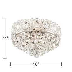 Vienna Full Spectrum Moira Vintage Ceiling Light Flush Mount Fixture 16" Wide Satin Nickel 6-Light Clear Crystal Balls For Bedroom Kitchen Living Room -Light Up Deals Store GUEST 4900b584 2720 444e 9503 c33ad1b7d94d