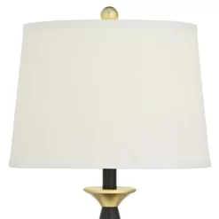 360 Lighting Kamila Traditional Table Lamps 27" Tall Set Of 2 Gold Black With Dual USB Charging Ports White Drum Shade For Bedroom Bedside Family Desk -Light Up Deals Store GUEST 4ba3697f ab15 4d2a bef1 6ed8cd547379