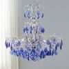 Vienna Full Spectrum Alpine Chrome Chandelier 26" Wide French Blue Crystal 6-Light Fixture For Dining Room House Foyer Kitchen Island Entryway Bedroom