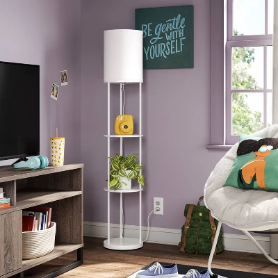 Shelf Floor Lamp White - Room Essentials™ 1 Shelf Floor Lamp White - Room Essentials™