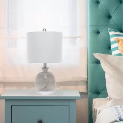 Hammered Glass Jar Table Lamp With Linen Shade Smokey Gray - Lalia Home -Light Up Deals Store GUEST 4d7817f9 6d07 48fc 8e61 497740f839cb