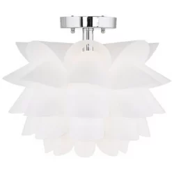 Possini Euro Design Modern Ceiling Light Semi Flush Mount Fixture 15 3/4" Wide White Flower For Bedroom Kitchen Living Room Hallway Bathroom House -Light Up Deals Store GUEST 4fe36d76 9541 4783 8b53 7bf214cc1f2c