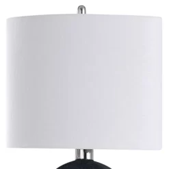 Asha Brisbane Stone Textured Ceramic Design Table Lamp Dark Silver - StyleCraft