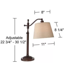 Regency Hill Downbridge Style Desk Table Lamp Adjustable Height 30.5" Tall Bronze Metal Tan Linen Look Shade For Living Room Bedroom Office -Light Up Deals Store GUEST 50881e5d 417b 43d8 a8fd 41448d05c2c1