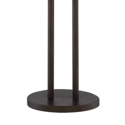 Franklin Iron Works Roscoe Modern Floor Lamp Standing 62" Tall Oil Rubbed Bronze Twin Pole White Drum Shade For Living Room Bedroom Office House Home -Light Up Deals Store GUEST 508bf840 4391 412d 8bd3 3067315a4131
