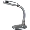 Hastings Home Natural Sunlight Desk Lamp With Adjustable Gooseneck For Home And Office - Silver