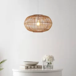 17.5" 1-Light Leo Farmhouse Coastal Rattan LED Pendant Brown - JONATHAN Y 32 17.5" 1-Light Leo Farmhouse Coastal Rattan LED Pendant Brown - JONATHAN Y -Light Up Deals Store GUEST 5156bac7 7b70 4266 b6a2 8dc75013a210