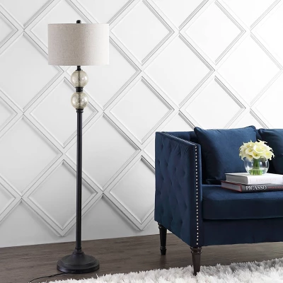 60" Glass/Metal January Floor Lamp (Includes LED Light Bulb) Black - JONATHAN Y 2 60" Glass/Metal January Floor Lamp (Includes LED Light Bulb) Black - JONATHAN Y - Image 2