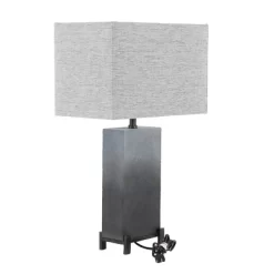 Polystone Table Lamp With Square Shade Gray - Olivia & May -Light Up Deals Store GUEST 55392df3 7a97 40d6 a25a 66bb37bce6d8