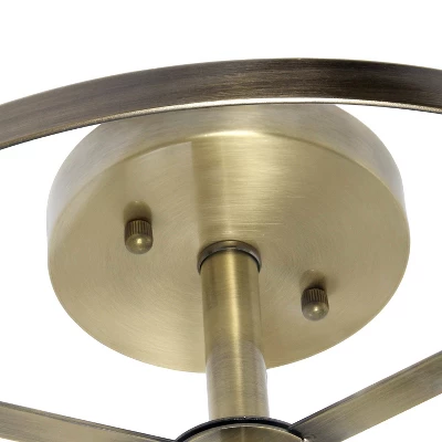 3-Light 13" Industrial Farmhouse Glass/Metallic Accented Semi-flushmount Ceiling Light - Lalia Home 4 3-Light 13" Industrial Farmhouse Glass/Metallic Accented Semi-flushmount Ceiling Light - Lalia Home - Image 4