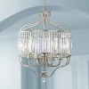 Vienna Full Spectrum Stella Antique Soft Silver Chandelier 22" Wide French Crystal Glass 6-Light Fixture For Dining Room House Foyer Kitchen Island