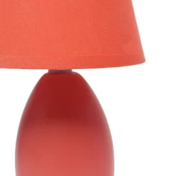 9.45" 2pk Petite Ceramic Oblong Bedside Table Desk Lamps With Matching Tapered Drum Shade Orange - Creekwood Home -Light Up Deals Store GUEST 570b7494 2445 47c9 98cf 9ce213140af8