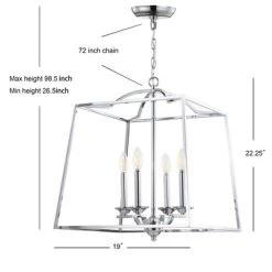 19" Metal Gloria Ceiling Light (Includes Energy Efficient Light Bulb) Chrome - JONATHAN Y -Light Up Deals Store GUEST 58e85543 238d 4f94 9925 67e0f489c78c