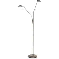 360 Lighting Casper Traditional Pharmacy Floor Lamp 63" Tall Brushed Nickel 2-Light LED Adjustable Arm Swivel Head For Living Room Bedroom -Light Up Deals Store GUEST 5901084f a1bf 42e5 911c 0c927fb67b57
