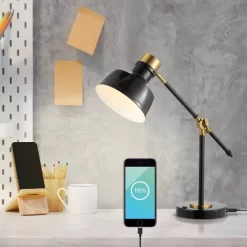 18.5" Allegra Farmhouse Adjustable Cantilever Task Lamp With USB Charging Port (Includes LED Light Bulb) - JONATHAN Y 15 18.5" Allegra Farmhouse Adjustable Cantilever Task Lamp With USB Charging Port (Includes LED Light Bulb) - JONATHAN Y -Light Up Deals Store GUEST 5a5cd10c 5895 451d abba 50731303b43d