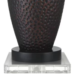 Franklin Iron Works Kaly Rustic Table Lamps With Square Risers 25" High Set Of 2 Oil Rubbed USB Charging Port Bronze Drum Shade For Living Room Desk -Light Up Deals Store GUEST 5a998ad3 2578 4574 983c d495916aea4a