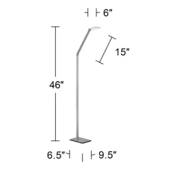 Possini Euro Design Bentley Modern Task Floor Lamp 61" Tall Silver LED Touch On Off Adjustable Head For Living Room Reading Bedroom Office House Home -Light Up Deals Store GUEST 5acd9afb cd48 46c0 b1f6 0ad88cb90cbe