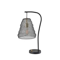 Sheridan Table Lamp With Antique Brass Accents Black - Adesso