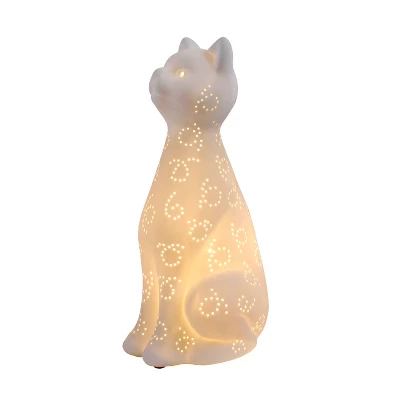Porcelain Kitty Cat Shaped Animal Light Table Lamp White - Simple Designs 4 Porcelain Kitty Cat Shaped Animal Light Table Lamp White - Simple Designs - Image 4