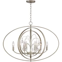 Possini Euro Design Tiller Champagne Satin Silver Pendant Chandelier 31 1/2" Wide Modern Open Orb Frame 8-Light Fixture For Dining Room Kitchen Island -Light Up Deals Store GUEST 5fc9c22e fbab 49ad a61a 13b0fe082c0a