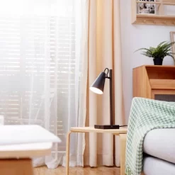 18" Nash Table Lamp With Faux Wood Arm Matte Black - Globe Electric -Light Up Deals Store GUEST 6116796d ddac 4845 95c1 36c4eec3248c