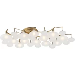 Possini Euro Design Lilypad Modern Ceiling Light Semi Flush Mount Fixture 30 1/4" Wide Warm Brass 12-Light Frosted Glass Shade For Bedroom Living Room 11 Possini Euro Design Lilypad Modern Ceiling Light Semi Flush Mount Fixture 30 1/4" Wide Warm Brass 12-Light Frosted Glass Shade For Bedroom Living Room -Light Up Deals Store GUEST 6290ad1c 7303 4beb b78c 9260da63b240