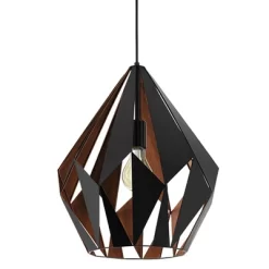 1-Light Carlton Pendant Black/Copper - EGLO