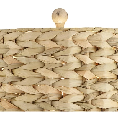 Regency Hill Carlisle Modern Coastal Table Lamps 26 1/2" High Set Of 2 Beige Sea Grass Tapered Drum Shade For Bedroom Living Room Bedside Nightstand 2 Regency Hill Carlisle Modern Coastal Table Lamps 26 1/2" High Set Of 2 Beige Sea Grass Tapered Drum Shade For Bedroom Living Room Bedside Nightstand - Image 2