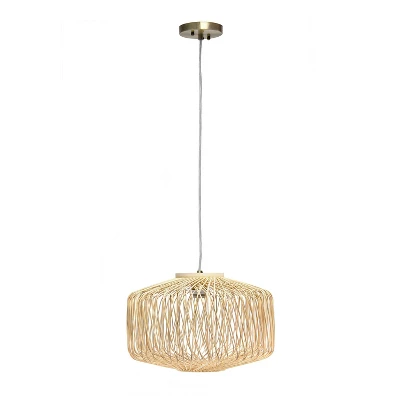 Circular Rattan Pendant Light Beige - Lalia Home 7 Circular Rattan Pendant Light Beige - Lalia Home - Image 7