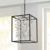 Possini Euro Design Black Silver Pendant Chandelier 15 1/4" Wide Modern Clear Crystal Flower Vine 4-Light Fixture For Dining Room House