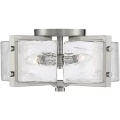 Possini Euro Design Prane Modern Industrial Ceiling Light Semi Flush Mount Fixture 17" Wide Brushed Nickel 4-Light Warped Glass For Bedroom Kitchen 11 Possini Euro Design Prane Modern Industrial Ceiling Light Semi Flush Mount Fixture 17" Wide Brushed Nickel 4-Light Warped Glass For Bedroom Kitchen -Light Up Deals Store GUEST 67e31c74 0341 4bbe 8a39 d9439e2bc16c