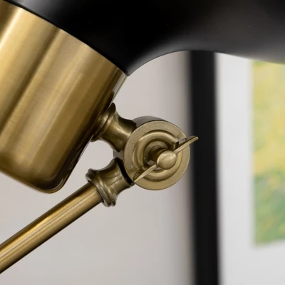 HOMCOM Adjustable Floor Lamps For Living Room, Standing Lamp For Bedroom With Balance Arm, Adjustable Head And Height, Black And Gold Lamp 4 HOMCOM Adjustable Floor Lamps For Living Room, Standing Lamp For Bedroom With Balance Arm, Adjustable Head And Height, Black And Gold Lamp - Image 4