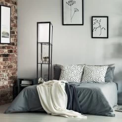 Torchiere Floor Lamp Black/White (Includes LED Light Bulb) - Lavish Home -Light Up Deals Store GUEST 693305b5 5731 4ef7 ad92 b0ea2095cf74