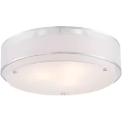 Possini Euro Design Modern Ceiling Lighting Semi Flush Mount Fixture 20" Wide Chrome 3-Light Sheer Outer Off White Inner Drum Shade For Bedroom House 9 Possini Euro Design Modern Ceiling Lighting Semi Flush Mount Fixture 20" Wide Chrome 3-Light Sheer Outer Off White Inner Drum Shade For Bedroom House -Light Up Deals Store GUEST 6a5c40ea 2eaa 47ef 9501 67e2bc343020