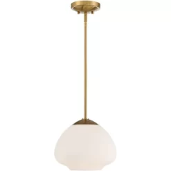 Possini Euro Design Orilla Brass Mini Pendant Light 11 3/4" Wide Mid Century Modern White Opal Glass Shade For Dining Room House Foyer Kitchen Island -Light Up Deals Store GUEST 6b825d15 6d82 4dd9 a2ba bf886b8011ff